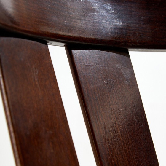 Image 1 of Vintage fauteuils in gelakt massief beuken en leer voor Gemla Möbler, Zweden 1980