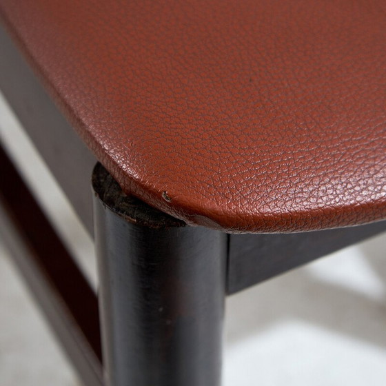 Image 1 of Vintage fauteuils in gelakt massief beuken en leer voor Gemla Möbler, Zweden 1980