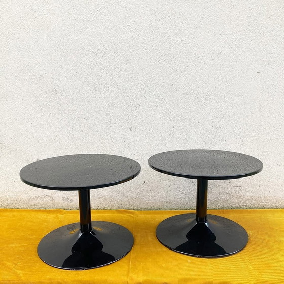Image 1 of Design Salontafel - Pied Tulipe Resine Et Plastique Laqué Noir