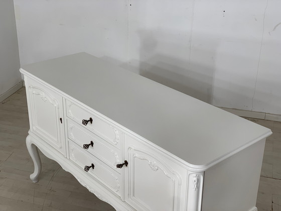 Image 1 of Witte chippendale buffetkast ladekast vintage