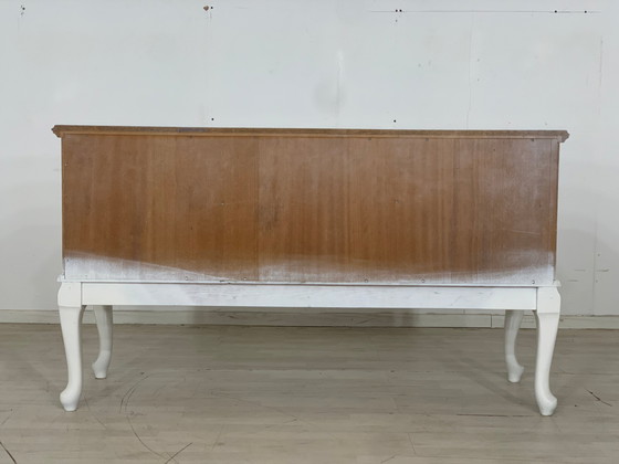 Image 1 of Witte chippendale buffetkast ladekast vintage