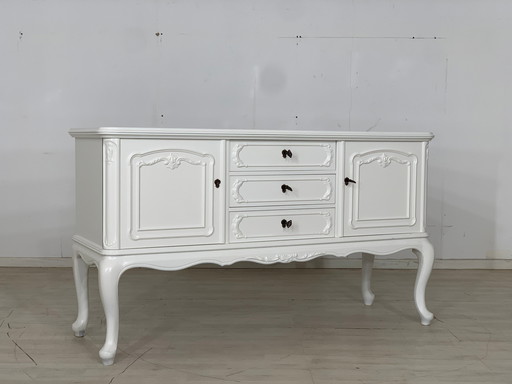 Witte chippendale buffetkast ladekast vintage