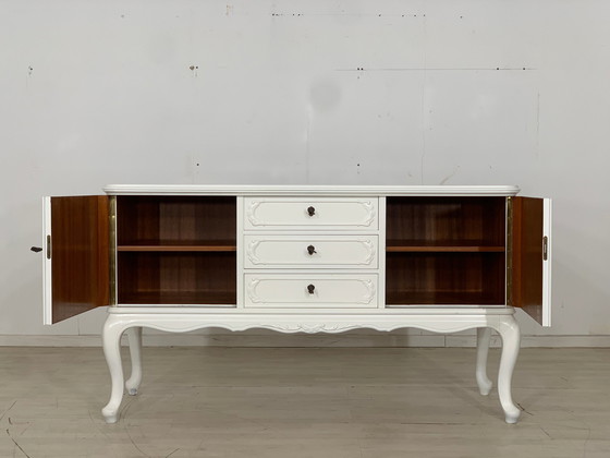 Image 1 of Witte chippendale buffetkast ladekast vintage