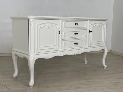 Witte chippendale buffetkast ladekast vintage