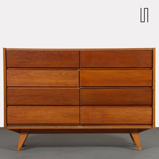 Image 1 of Vintage houten ladekast model U-453 van Jiri Jiroutek voor Interier Praha, Tsjecho-Slowakije 1960