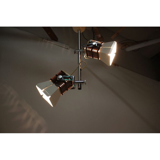 Vintage metalen kroonluchter van Lidokov, Tsjecho-Slowakije 1960