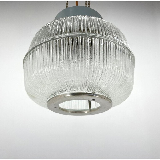 Image 1 of Vintage glazen en metalen hanglamp, Tsjecho-Slowakije 1960