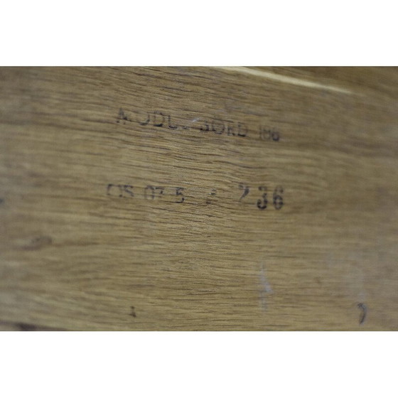 Image 1 of Vintage zwart eiken en chromen bureau, Denemarken 1970