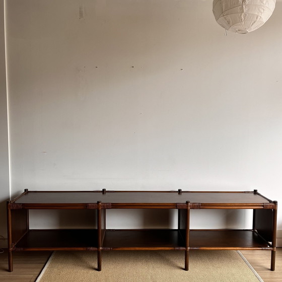 Image 1 of Xxl Open Rotan Bamboe Sideboard Dressoir Tv Kast Vintage