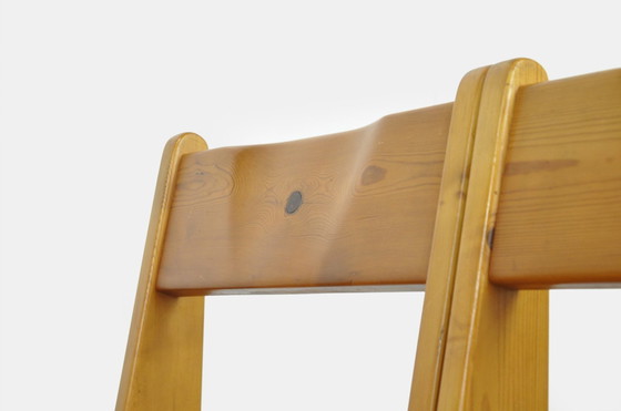 Image 1 of Houtwerk Hattem / Massief grenen Brutalistische Eettafel Stoelen / Ate Van Apeldoorn / 1970S Nederland