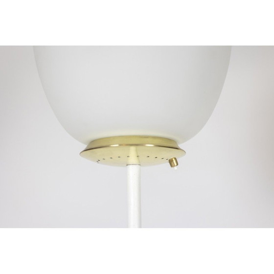 Image 1 of Vintage vloerlamp in opaline en goudkleurig messing, Italië 1950