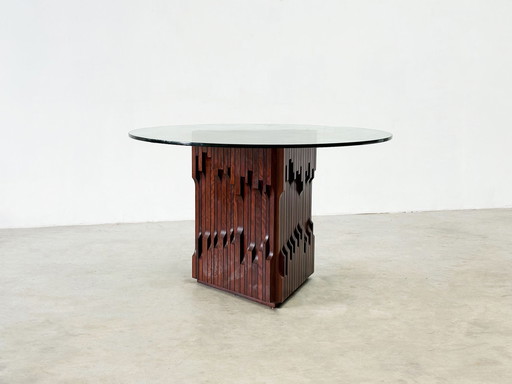 Luciano Frigerio sculpturale houten Barium eettafel