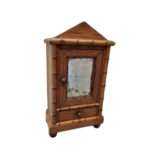 Image 1 of Frans Faux Bamboe Miniatuur Kastje, Jaren 30