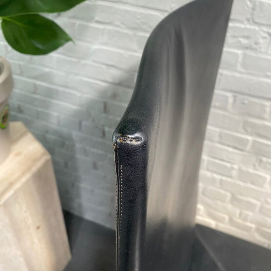 Image 1 of Paar vintage Arcalla stoelen in zwart leer van Paolo Piva voor B et B, Italië 1990