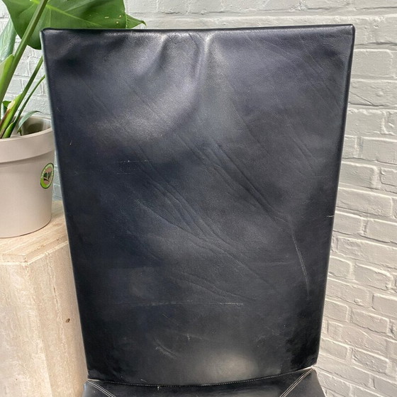 Image 1 of Paar vintage Arcalla stoelen in zwart leer van Paolo Piva voor B et B, Italië 1990