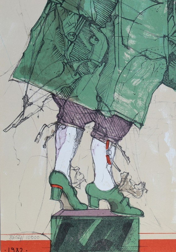 Image 1 of De Heer der Rechtvaardigheid Door Simon Dittrich - 1982 Gesigneerde Litho