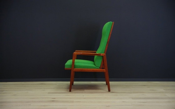 Image 1 of Teak groene fauteuil, Deens ontwerp, 1970S, Productie: Denemarken