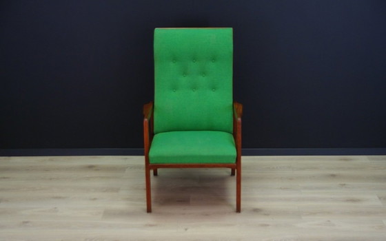 Image 1 of Teak groene fauteuil, Deens ontwerp, 1970S, Productie: Denemarken