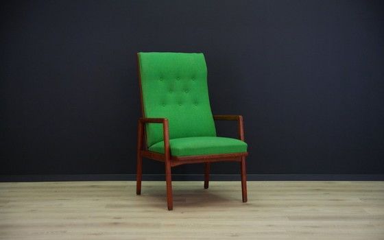 Image 1 of Teak groene fauteuil, Deens ontwerp, 1970S, Productie: Denemarken