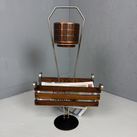 Image 1 of Vintage ‘60S Plantenstandaard/Magazine Rack Teak