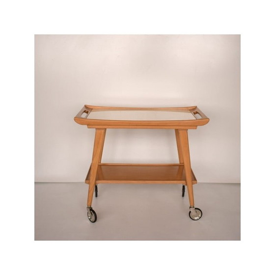 Image 1 of Vintage beukenhouten serveertafel voor Opal Möbel, Duitsland 1960