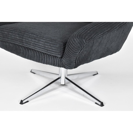 Image 1 of Vintage fauteuil Shell DDR Zwart Koord, Deutsche Democratische Republiek 1960