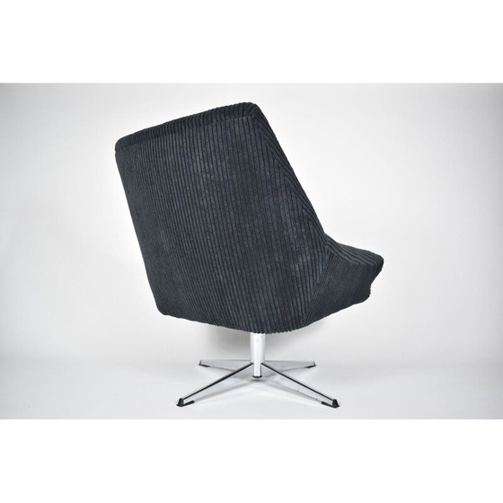 Image 1 of Vintage fauteuil Shell DDR Zwart Koord, Deutsche Democratische Republiek 1960