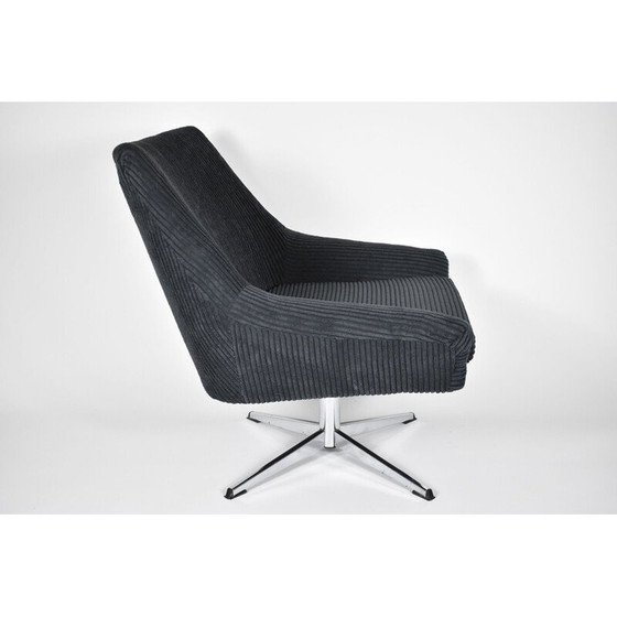 Image 1 of Vintage fauteuil Shell DDR Zwart Koord, Deutsche Democratische Republiek 1960