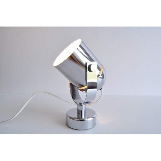 Image 1 of Vintage verchroomde metalen wandlamp van Stanislav Indra voor Combi Lux, Tsjecho-Slowakije 1970