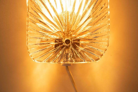 Image 1 of Vintage glazen wandlamp, Midcentury glass wall scone light