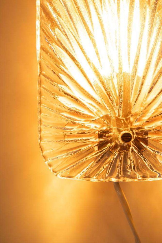 Image 1 of Vintage glazen wandlamp, Midcentury glass wall scone light