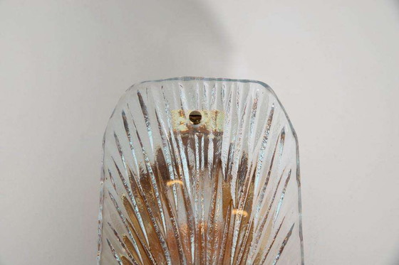 Image 1 of Vintage glazen wandlamp, Midcentury glass wall scone light