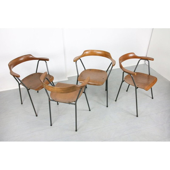 Image 1 of Set van 4 vintage 4455 eetkamerstoelen van Niko Kralj voor Stol Kamnik, jaren 1970
