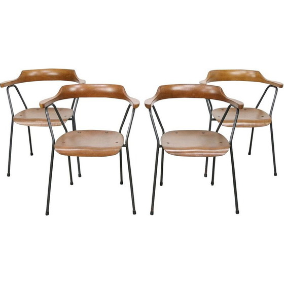 Image 1 of Set van 4 vintage 4455 eetkamerstoelen van Niko Kralj voor Stol Kamnik, jaren 1970