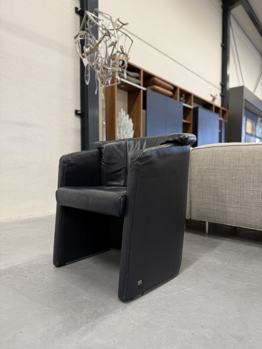 Rolf Benz Club Fauteuil Blauw Leer