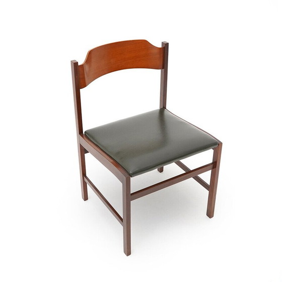 Image 1 of Set van 6 vintage stoelen in massief hout en multiplex van Guido Faleschini voor Fratelli Proserpio, Italië 1960