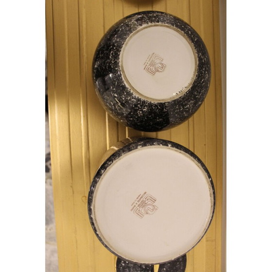 Image 1 of Paar vintage handbeschilderde keramieken vazen van Vicenza, Italië 1940