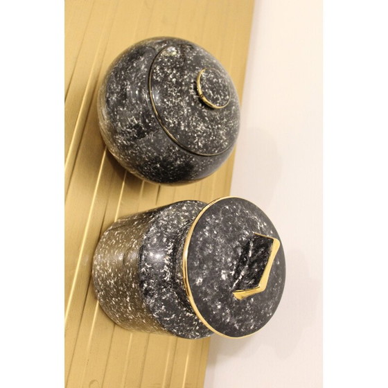 Image 1 of Paar vintage handbeschilderde keramieken vazen van Vicenza, Italië 1940