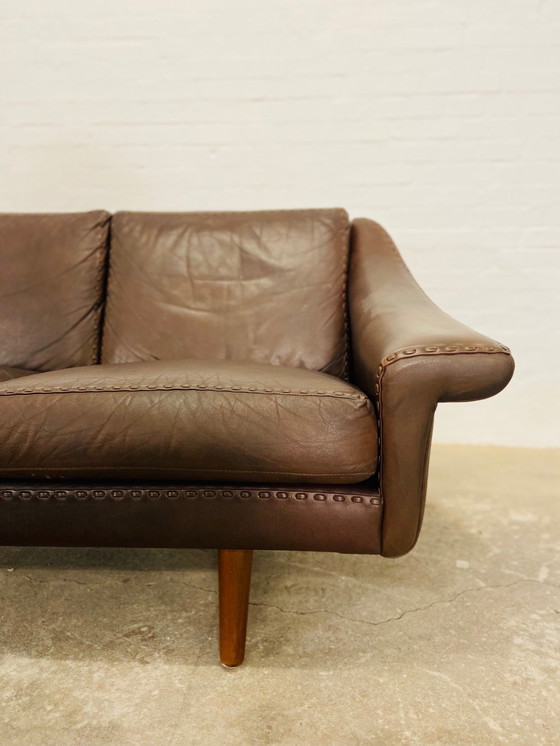 Image 1 of Vintage Deense Mid Century Retro Aage Christiansen (Matador) Leren Sofa 60S