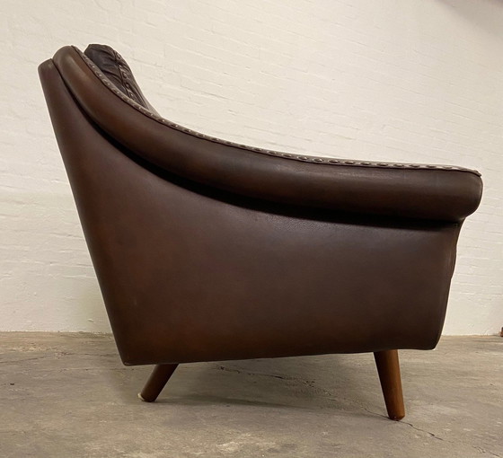 Image 1 of Vintage Deense Mid Century Retro Aage Christiansen (Matador) Leren Sofa 60S
