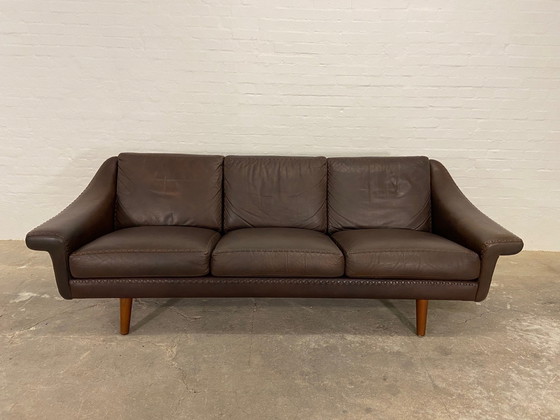 Image 1 of Vintage Deense Mid Century Retro Aage Christiansen (Matador) Leren Sofa 60S