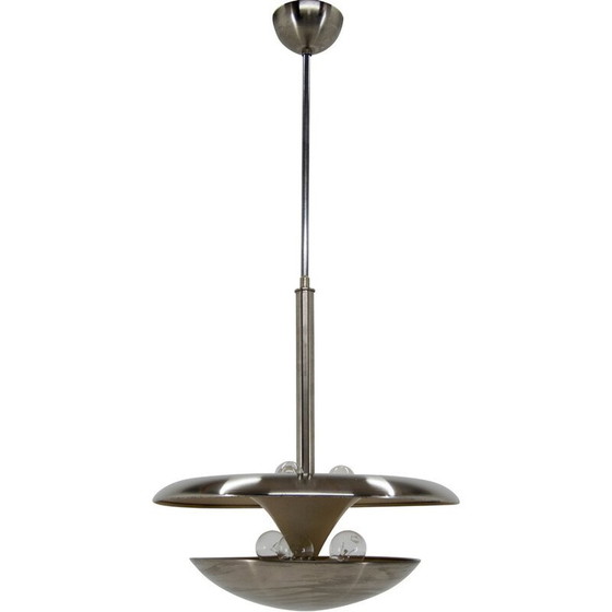 Image 1 of Vintage Bauhaus messing kroonluchter van Frantisek Anyz voor Ias, 1920