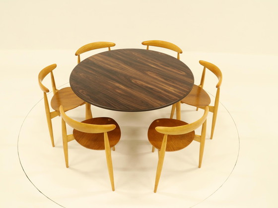 Image 1 of Hart eetkamer set van Hans Wegner voor Fritz Hanse, Denemarken, 1960S