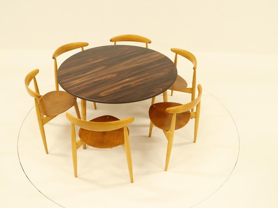 Image 1 of Hart eetkamer set van Hans Wegner voor Fritz Hanse, Denemarken, 1960S