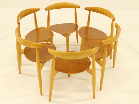 Image 1 of Hart eetkamer set van Hans Wegner voor Fritz Hanse, Denemarken, 1960S