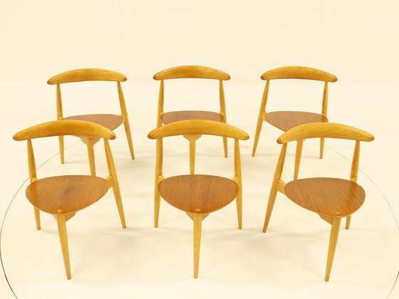 Image 1 of Hart eetkamer set van Hans Wegner voor Fritz Hanse, Denemarken, 1960S