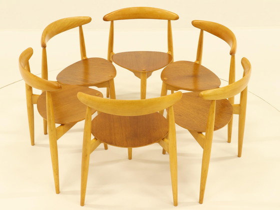 Image 1 of Hart eetkamer set van Hans Wegner voor Fritz Hanse, Denemarken, 1960S