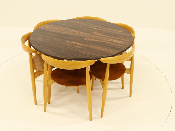 Image 1 of Hart eetkamer set van Hans Wegner voor Fritz Hanse, Denemarken, 1960S