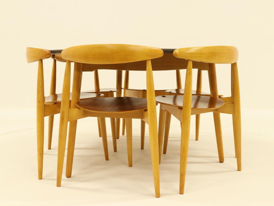 Image 1 of Hart eetkamer set van Hans Wegner voor Fritz Hanse, Denemarken, 1960S