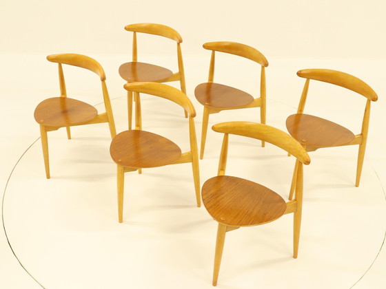 Image 1 of Hart eetkamer set van Hans Wegner voor Fritz Hanse, Denemarken, 1960S